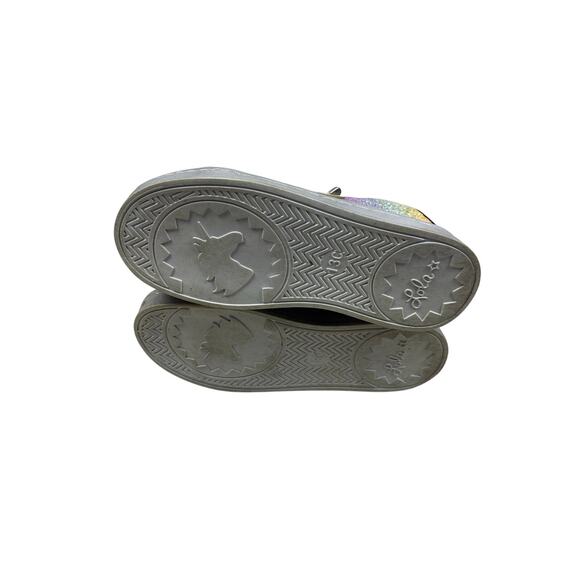 Lola & The Boys Girls Glitter Star Sneakers Size 13C Rainbow Sparkle Shoes - Picture 4 of 5